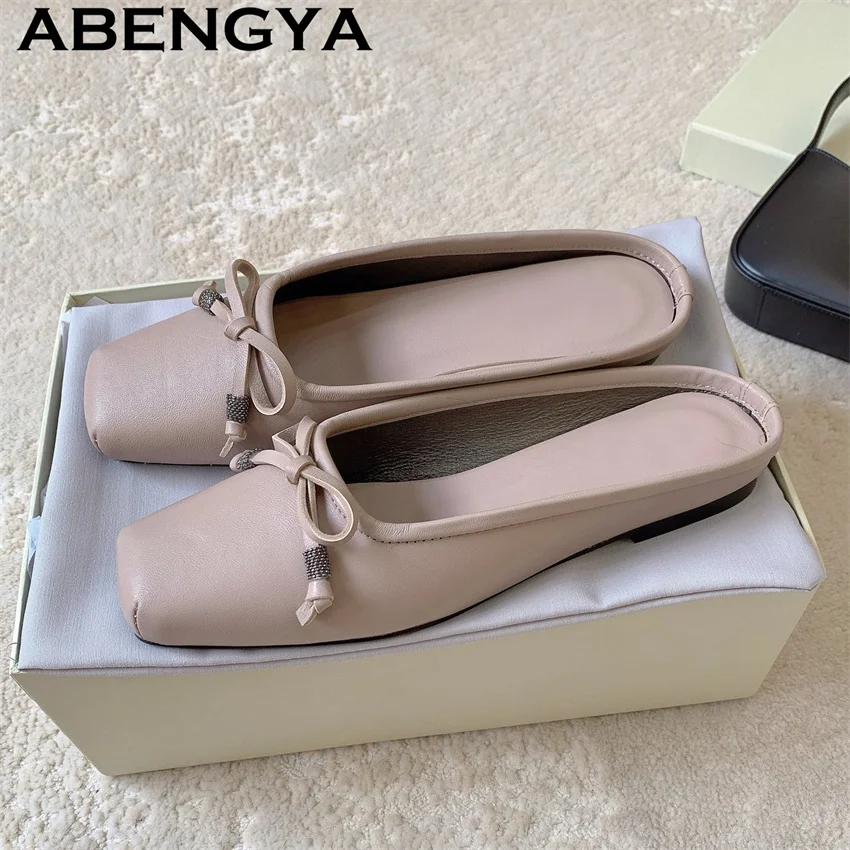 New Suede Leather Square Wrap Toe loafers Flat Slippers Women Casual Comfort loafers Slipper Woman Summer Walk Flat Shoes Mujer
