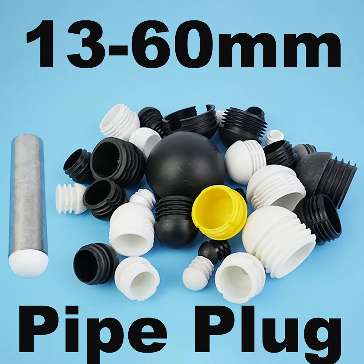 4Pcs Round Rubber Pipe Plug Spherical Head Round Plastic Plug End Furniture Steel 13-60mm Cover Furniture Tube Accessories