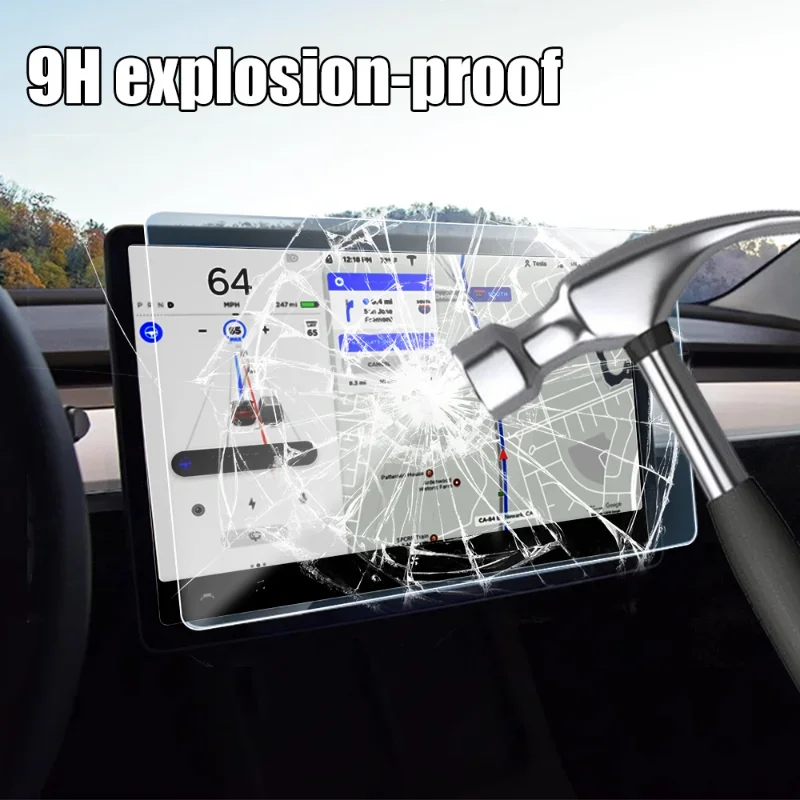 9H Screen Film Touch Screen Protector for Tesla Model 3/Y/X/S Tempered Glass Navigation Protection Touch Screen Protector