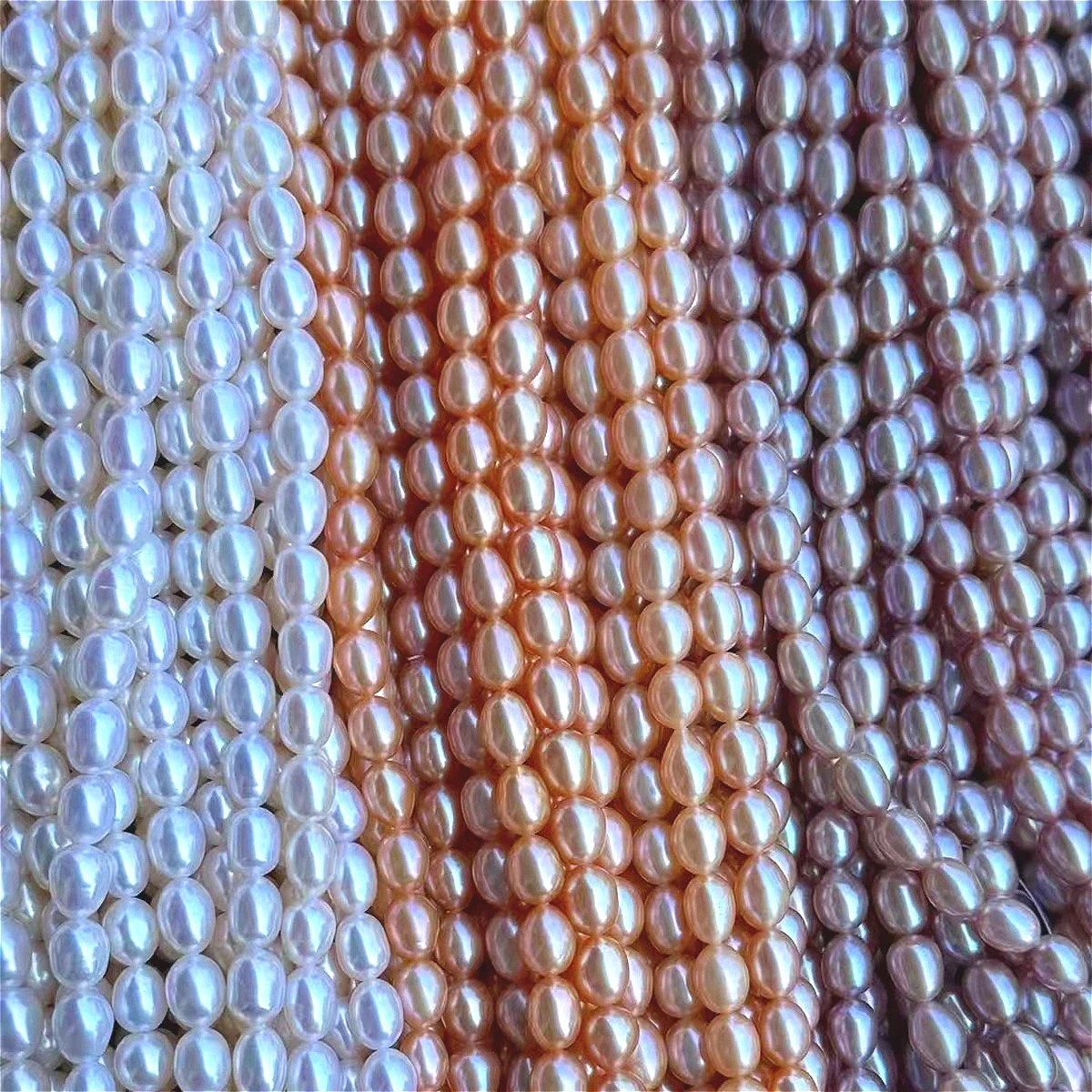 

6.5-7.5mm AAAAA Luxurious White Purple Orange Rice Natural Freshwater Pearl Bead Jewelry Make DIY Necklace Bracelet Accessories