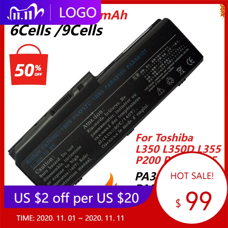 

PA3536U-1BRS Laptop Battery for Toshiba Satellite L350 L350D L355 L355D X200 X205 P200 P200D P205 P205D P300 P300D P305 P305D