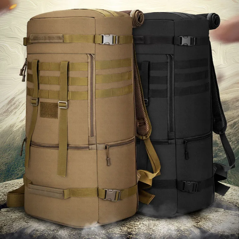 Outdoor Men 65L Travel Luggage Bag Sport Hunting Molle Camping Rucksacks Men\'s Large Shoulder Bags Military Tactical  Backpack