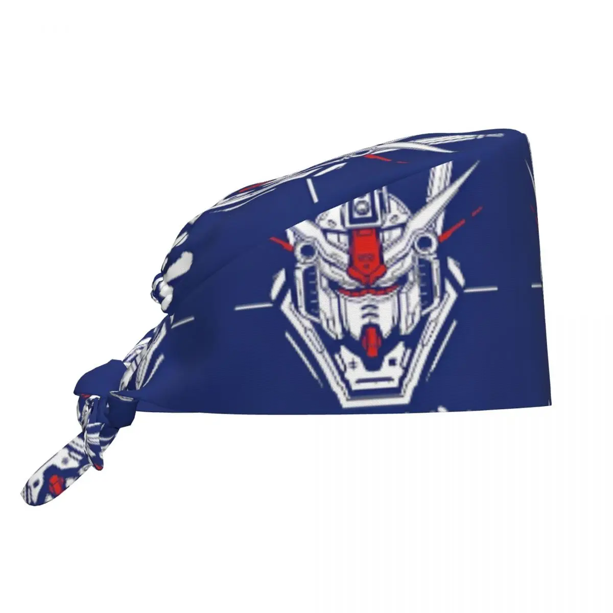 Work Scrubs Hat Mobile Suit Gundam 0079 Nurse Hat Unisex Women Fashion Medical Cap Adjustable Holder Long Hair Working Cap