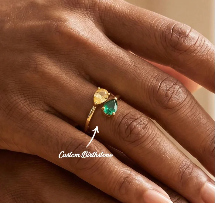 Lateefah customized staggered  - Birthstone Ring Set 评论和价格