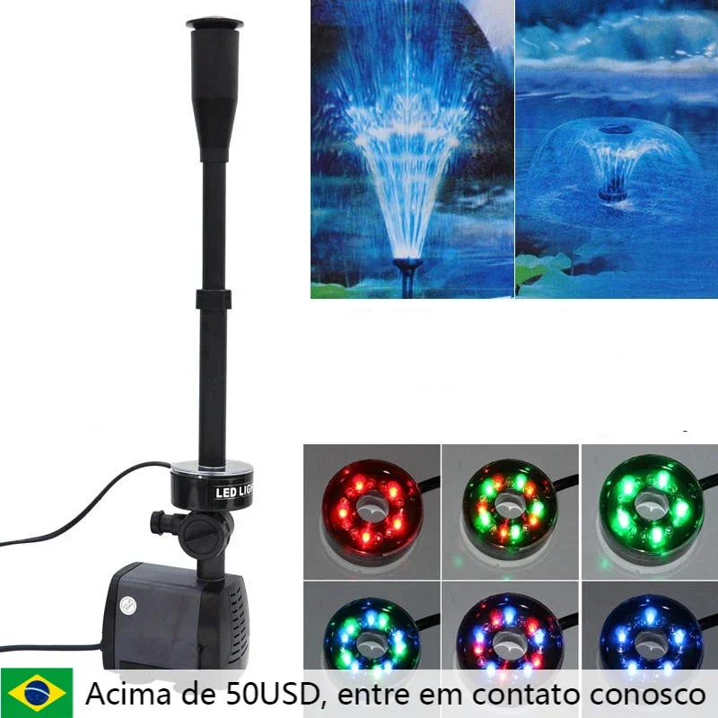 40w 2000l/h Aquarium Fish Pond Led Submersible Water Pump Garden Fountain Pump With Led Color Changing Fountain Maker