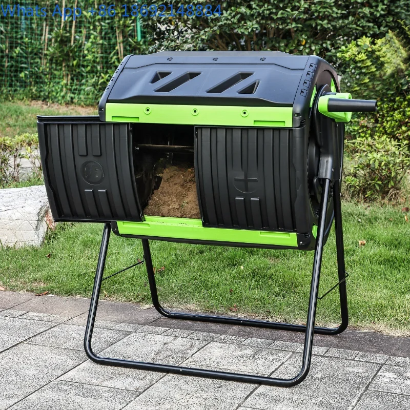 Rotating Drum Aerobic Compost Bin Kitchen Waste Leaf Fermentation Box Household Garden Large Capacity Compost Bin
