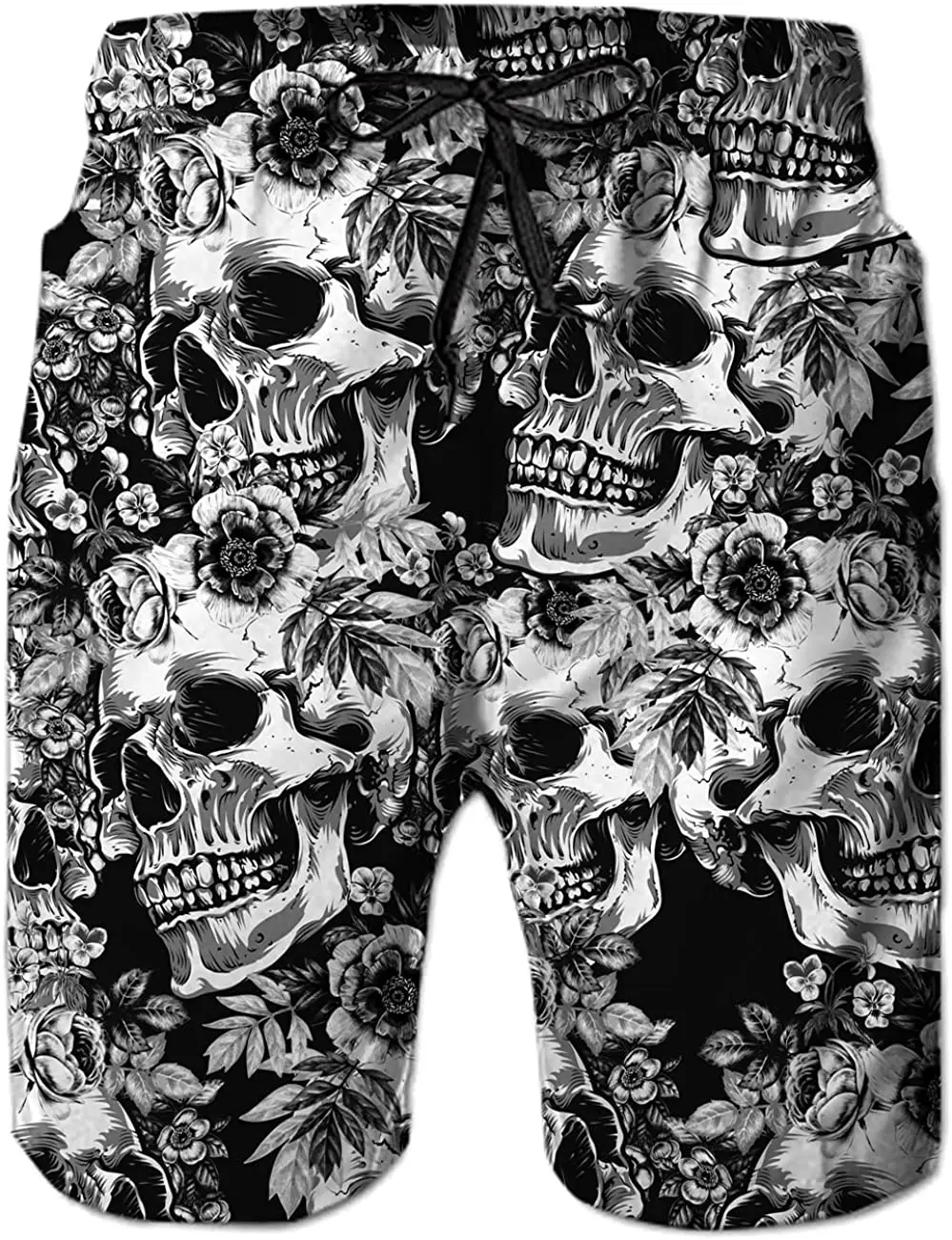 

Skull Mens Swim Trunks Summer Cool Quick Dry Board Shorts Bathing Suit with Side Pockets Mesh Lining