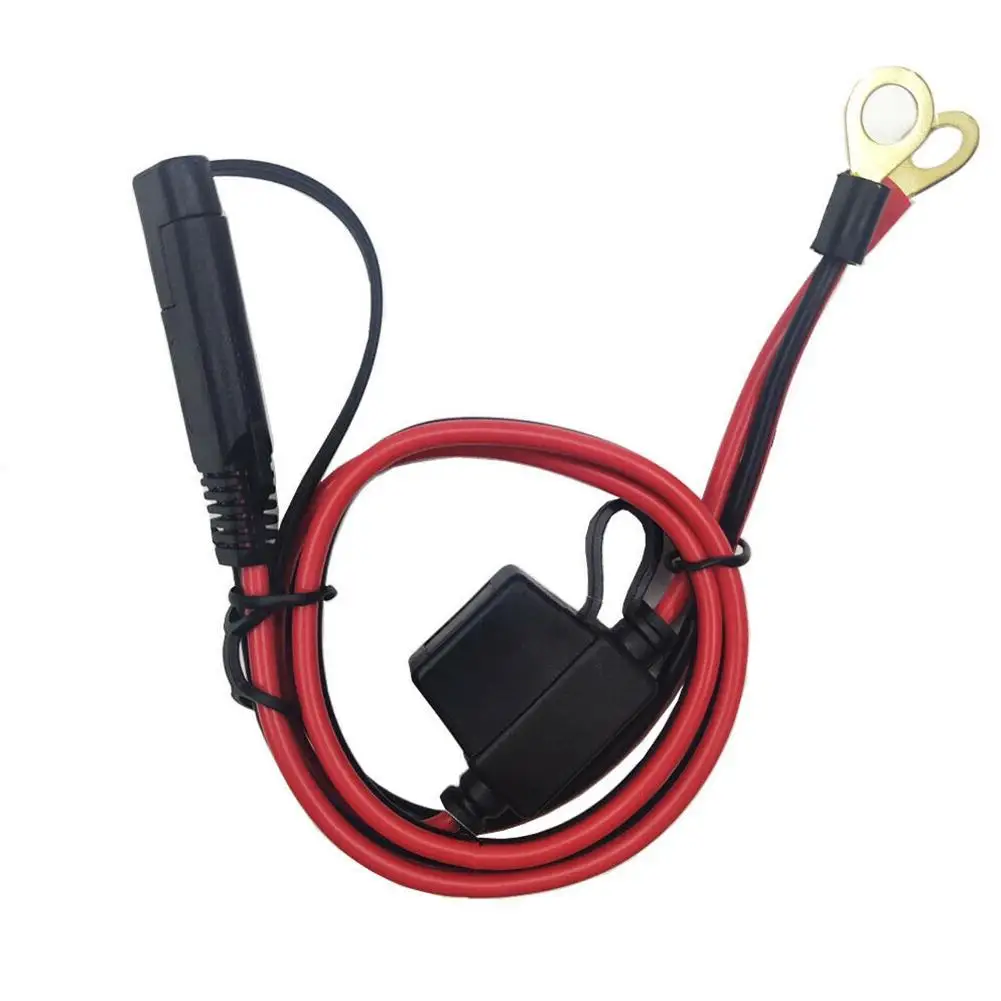 12V Charger Cable For Motorcycle Battery Terminal To SAE Quick Extension Cord Cable Connector For Battery Charger/Maintainer