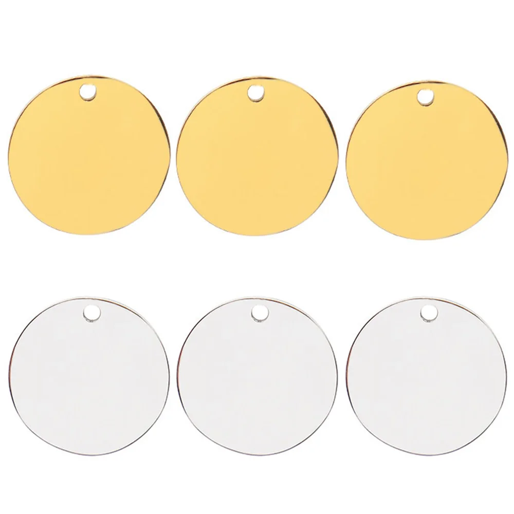 Wholesale 100Pcs Stainless Steel Round For Dog Tag Pet Name Engravable PersonalizeNecklace Jewelry Anti-lost Pendant Metal Plate