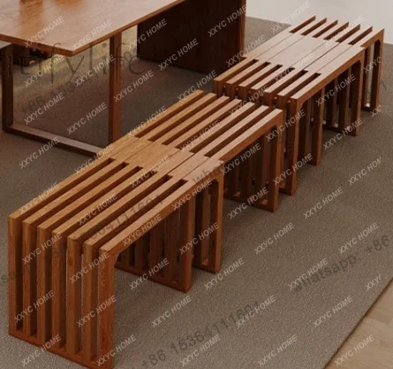 Custom Vintage Style All Solid Wood Telescopic Dining Table Variable Multi-Person Dining High-end Villa Rectangular