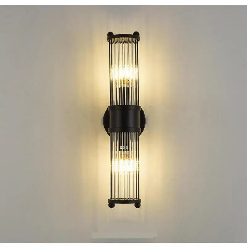 

chrome/black Long Striped crystal Wall Light for Living Room Hotel LED wall sconce Bedroom Bathroom Indoor wall lamp fixtures