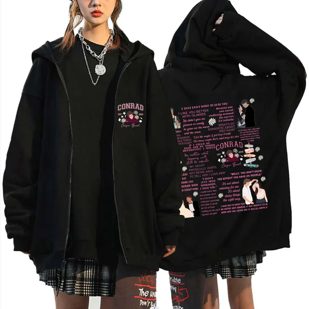 

TV Play The Summer I Turned Pretty Conrad Cousins Beach Graphic Zipper Hoodie Men Women Casual Vintage Oversized Zip Up Jacket