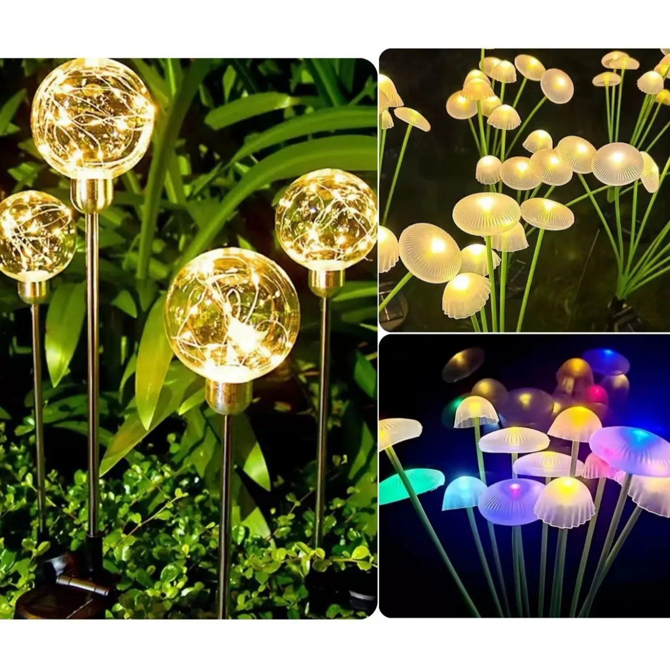 Solar mushroom lamp, courtyard landscape, jellyfish lamp, garden lawn decoration, floor mounted lamp, outdoor waterproof
