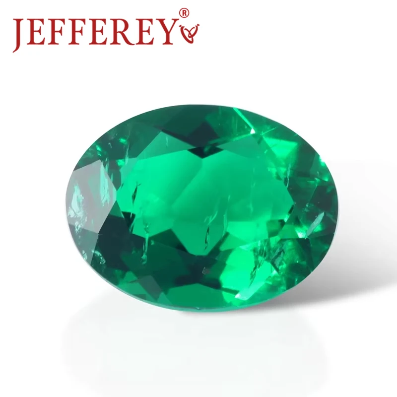 

3x4mm-7x9mm Lab Grown Zambian Emerald Gemstone Oval Shape Green Color Beads for Jewelry Marking with GRC Certificated