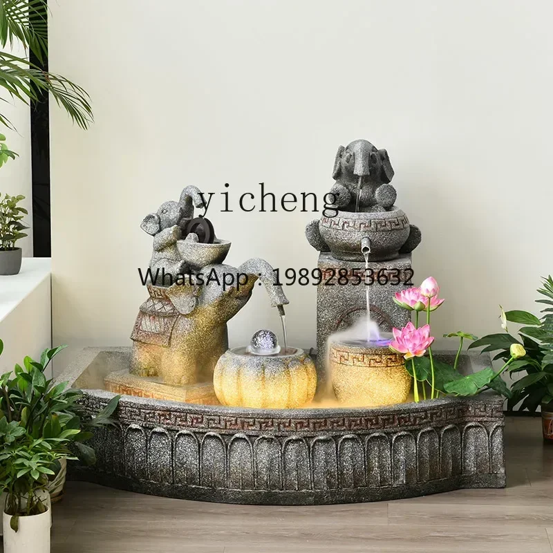 B1   European-style elephant fish pond flowing water ornament circulation fountain rockery lucky balcony garden landscaping