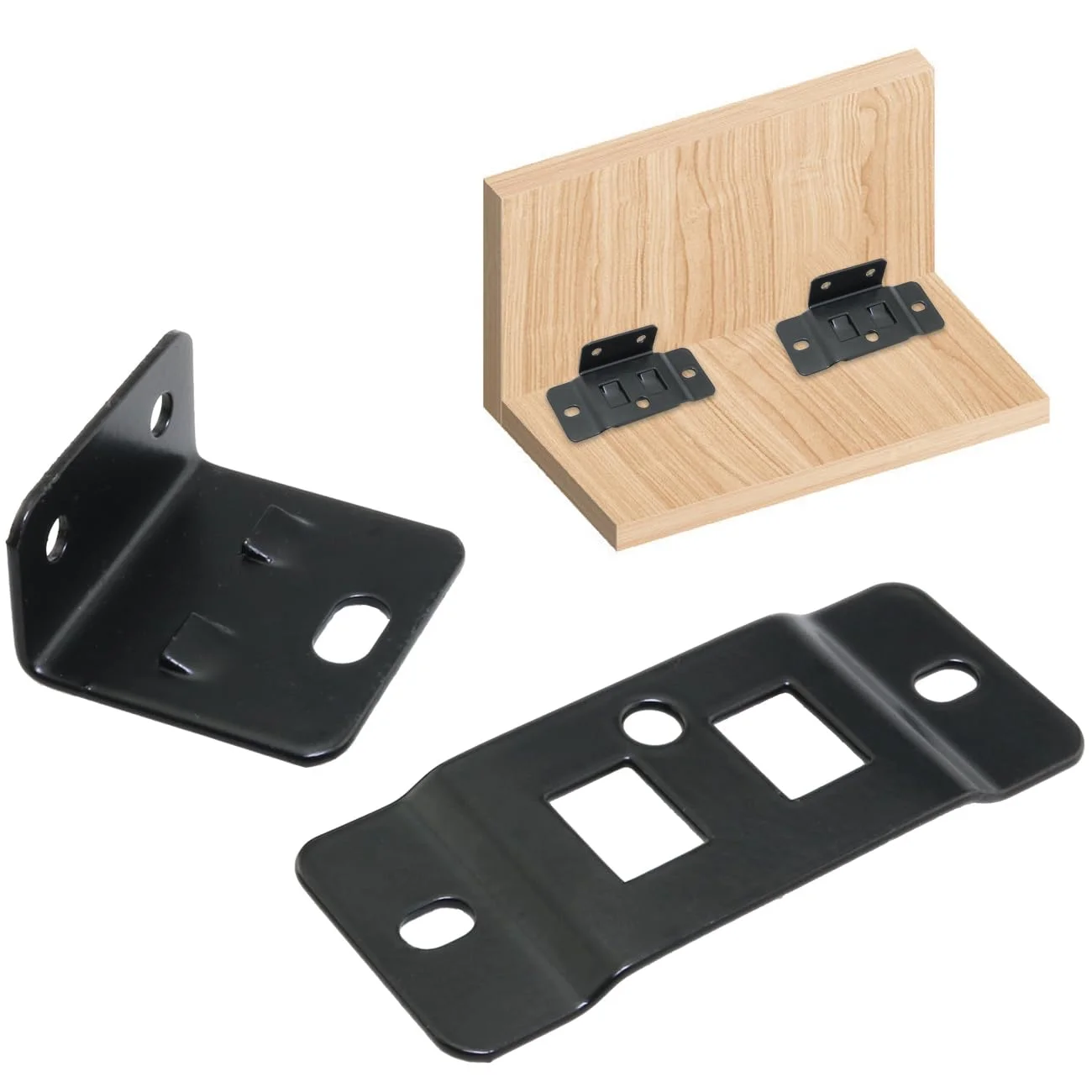 Heavy-Duty L-Shaped Metal Brackets - 90-Degree Angle Joints, Durable Metal Joints for Tables, Shelves, Cabinets