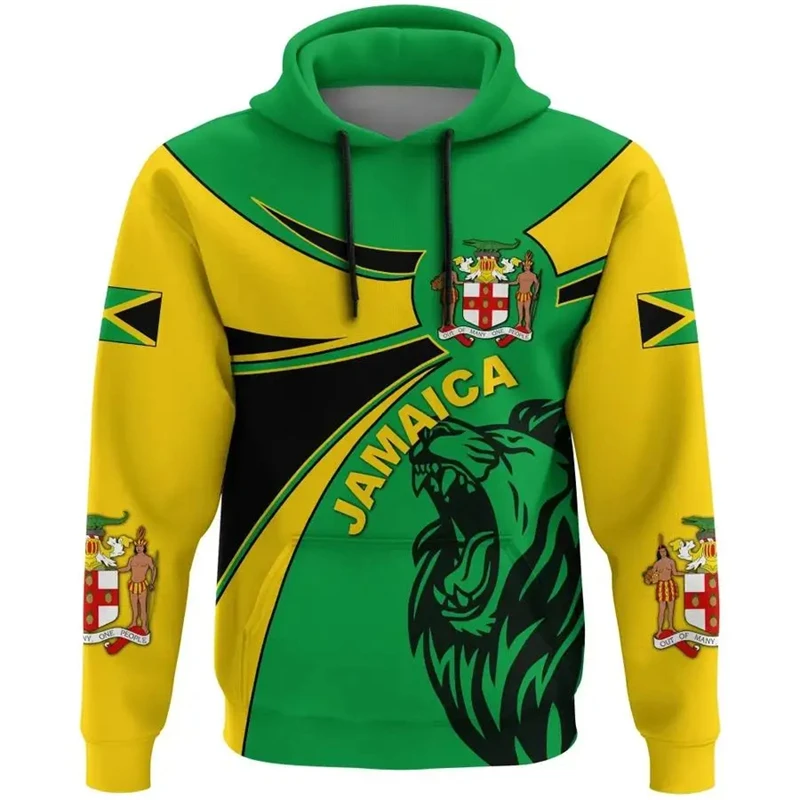 

Jamaica National Emblem Flag Graphic Sweatshirts Fashion Sport Hoodies For Men Clothes Casual Veteran Pullovers Kids Tracksuit