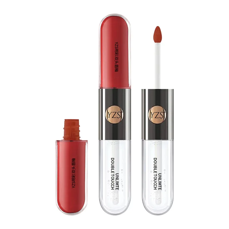 両端リップグロス リッププランプオイル 保湿グロス ミラーウォーター ナチュラル 長持ち 透明グロス 保湿リップグレーズ