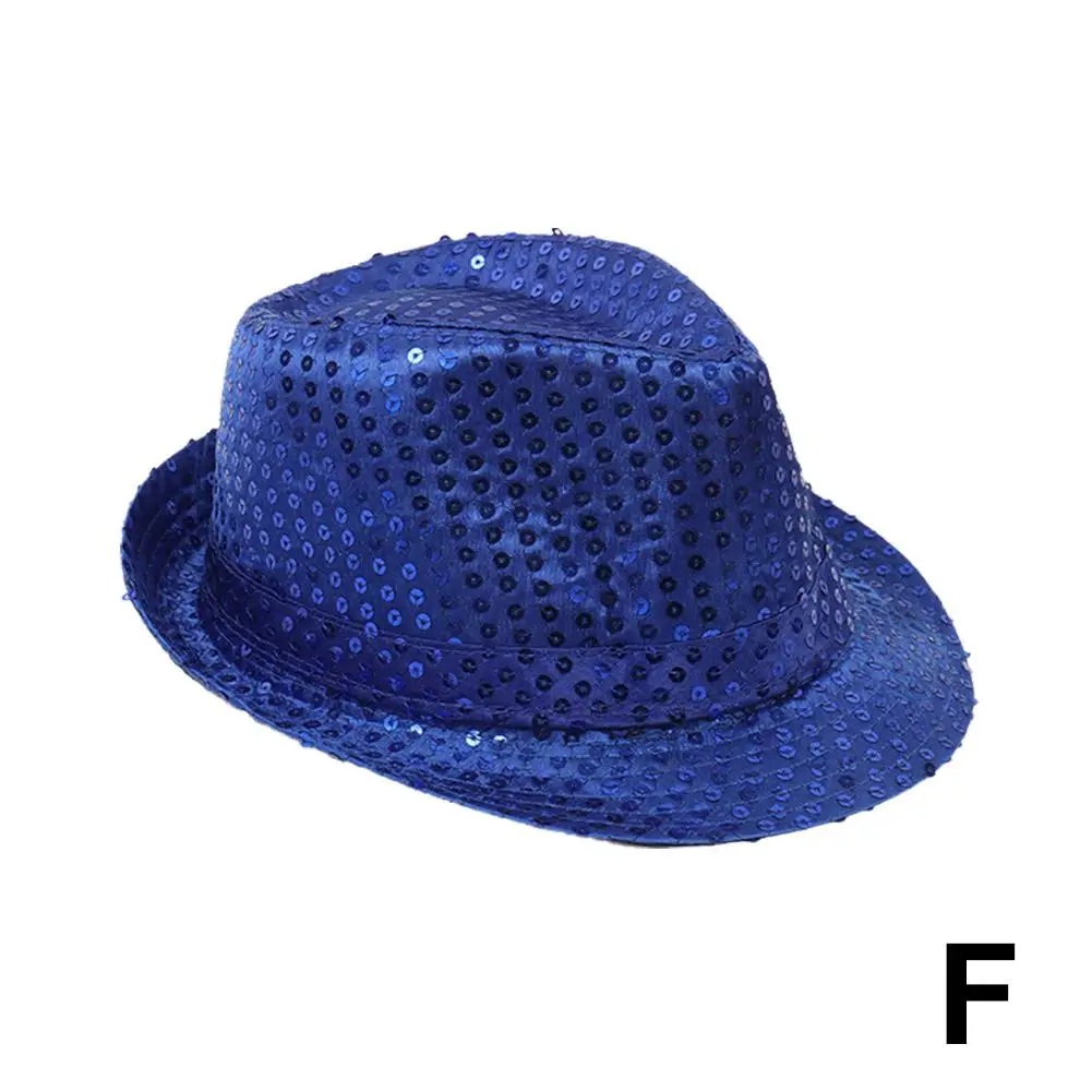 Sombrero de Jazz con lentejuelas brillantes para hombre y mujer, gorros de vaquero con purpurina, accesorio de juego de rol, espectáculo de baile, Hip Hop, cuentas brillantes para fiesta y actuación, L8G5
