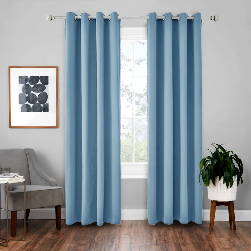 1Panel 100% Blackout Curtains Thicken Window Shading Curtain for Living Room Bedroom Solid Color Total Privacy Drapes Home Decor