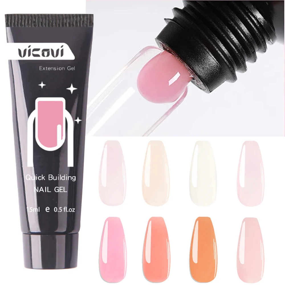 

15 мл прозрачный/белый/телесный розовый гель для наращивания ногтей быстрого наращивания полигель для ногтей для наращивания пальцев ног акриловый УФ-светодиодный кристаллический клей