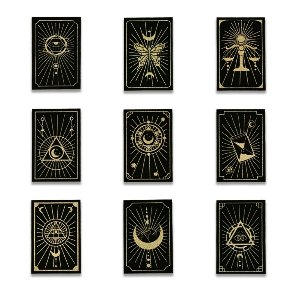 

Glitter Art Moon Triangle Rectangle Tarot Card Iron-on Sew Printing Badge Patch DIY T-shirt Backpack Clothing Applique Sticker