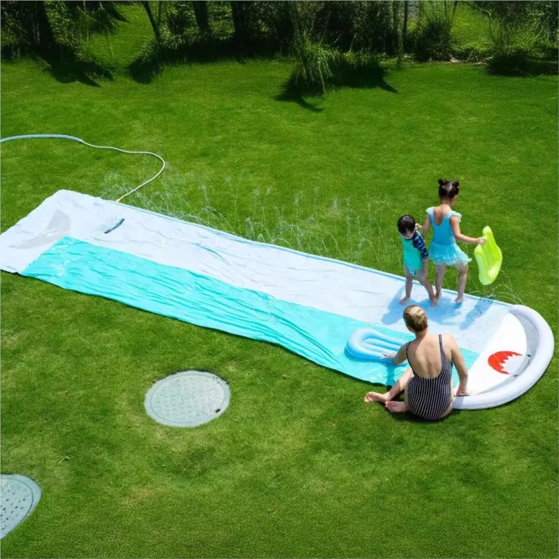 Doki Toy Interactive Water Slide Toy Whale Water Slide Play Toy Water Spray Slide Double Children Outdoor Water Spray Mat 2024