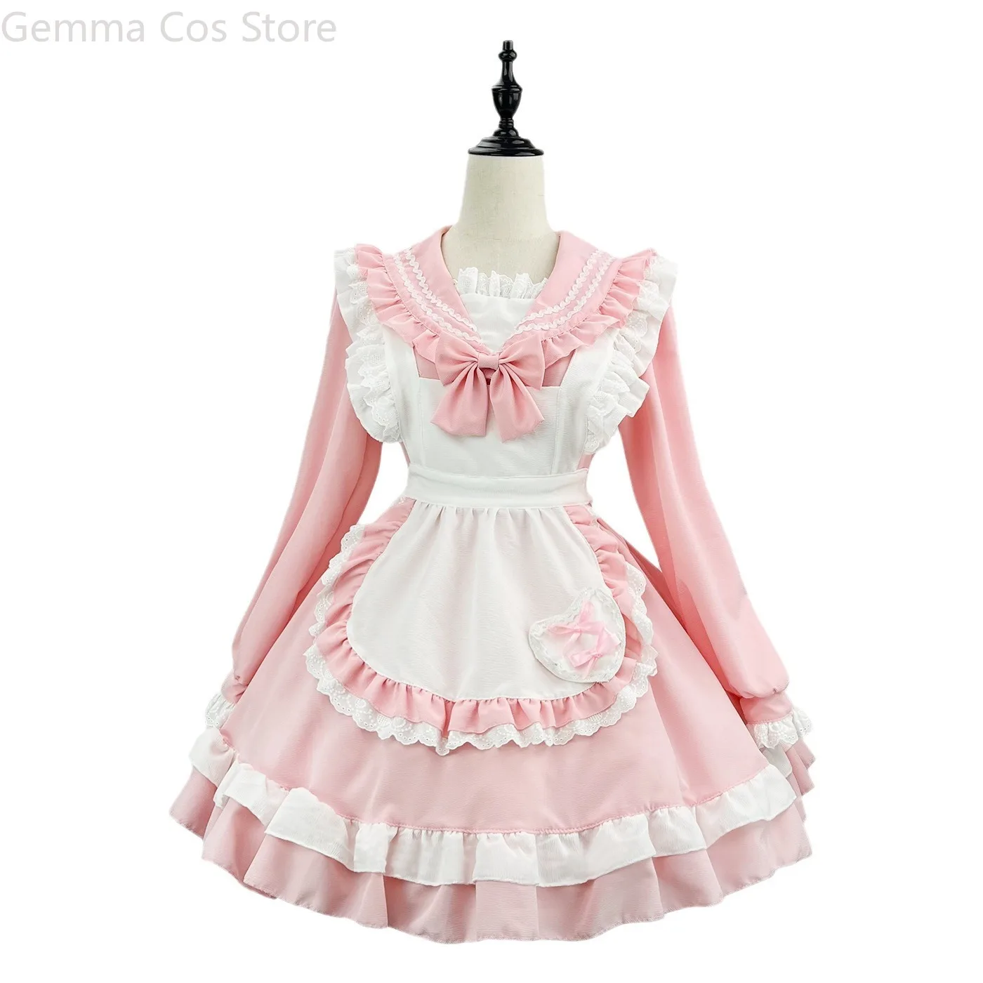 Cute Academy Sailor Lolita Long Sleeve Maid Dress Costumes Cosplay School Maid Dress for Waitress Maid Party Costumes S -5XL