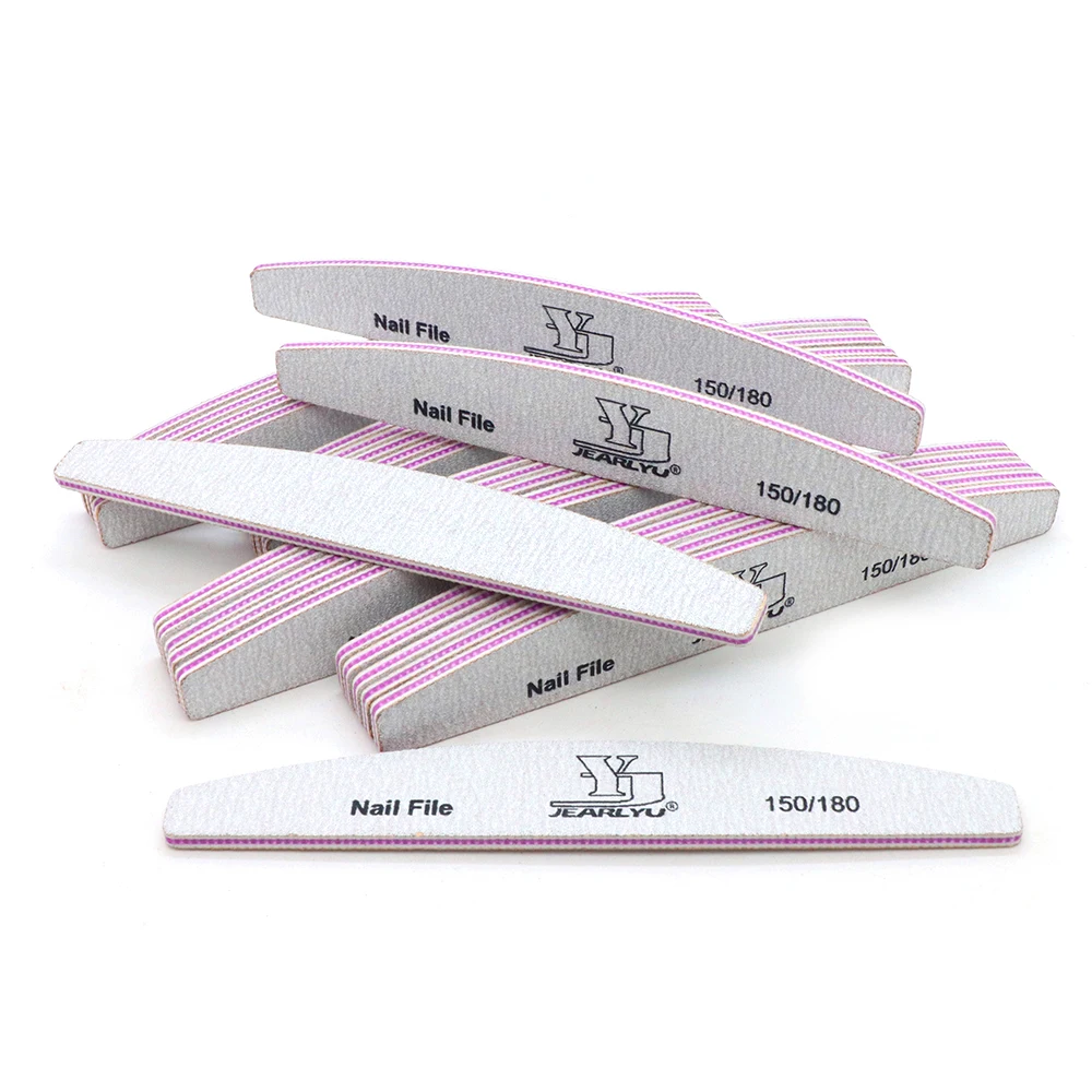 Limes à ongles professionnelles, grain 150 à 180, panneau émeri, pour manucure, tampon de polissage, outils de pédicure, 3 pièces