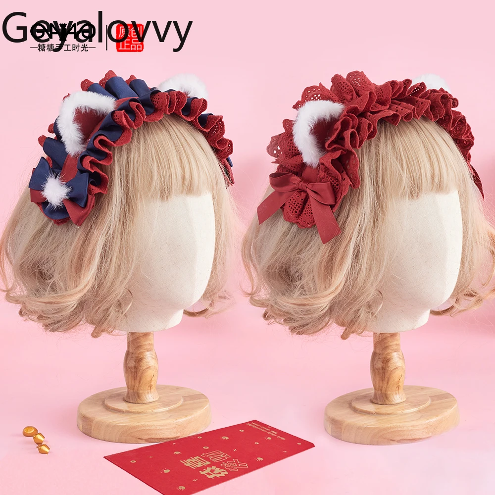 

Женские аксессуары, оригинальный новый головной убор, повязка для волос в стиле Лолиты, милая универсальная заколка для волос с кошачьими ушками, милый аксессуар для волос для девочек