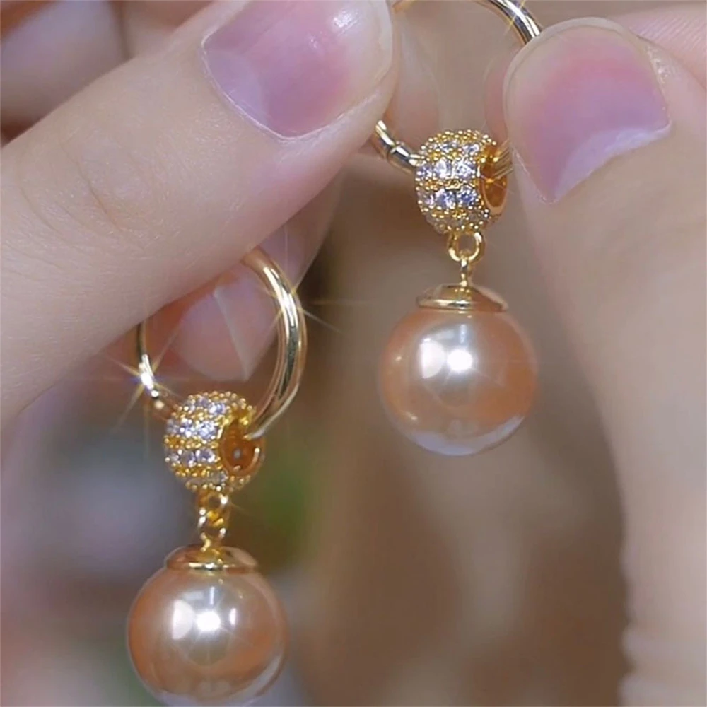 

Новые милые модные серьги-обнимашки с жемчугом и кисточками цвета шампанского, женские винтажные нишевые дизайнерские ювелирные изделия высокого класса