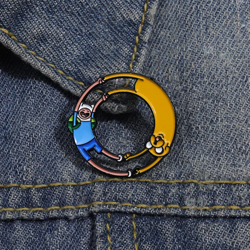 

Cartoon Anime Characters Enamel Pins Custom Circle Geometric Figure Brooches Lapel Badges Jewelry Gift for Kids Friends