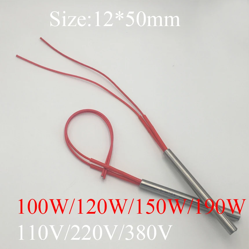 

12x50 12*50 100W 120W 150W 190W AC 110V 220V 380V Stainless Steel Cylinder Tube Mold Heating Element Single End Cartridge Heater