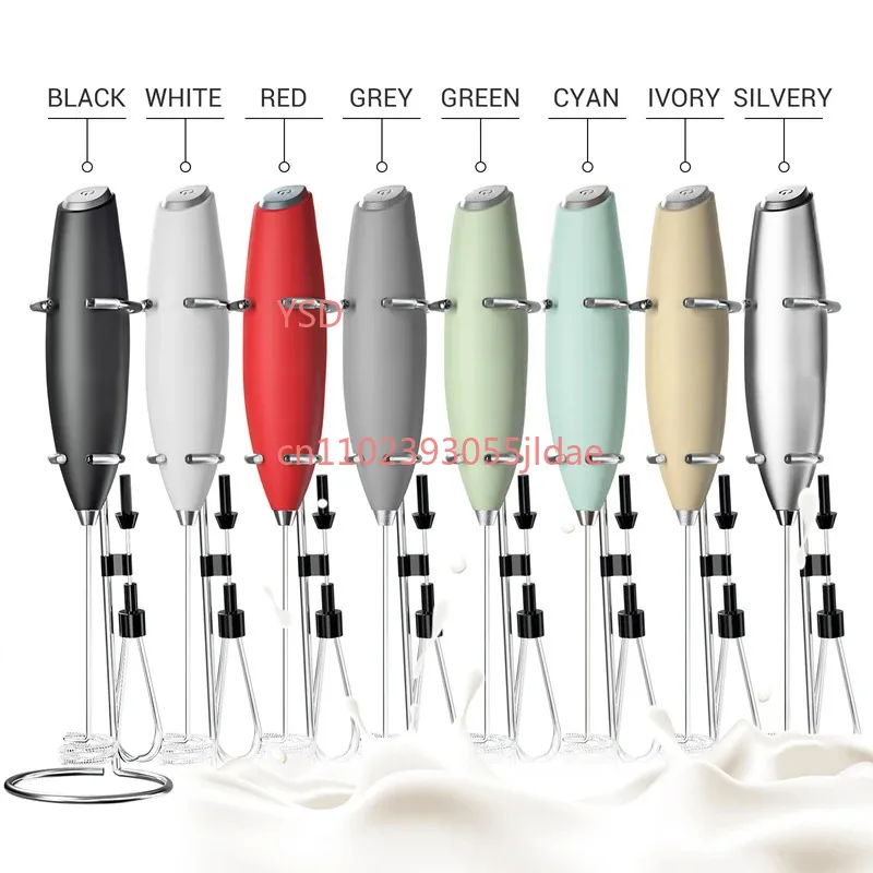 Electric Handheld Milk Frother Foamer Egg Beater Mini Drink Mixer with Stand for Coffee Lattes Hand Blending