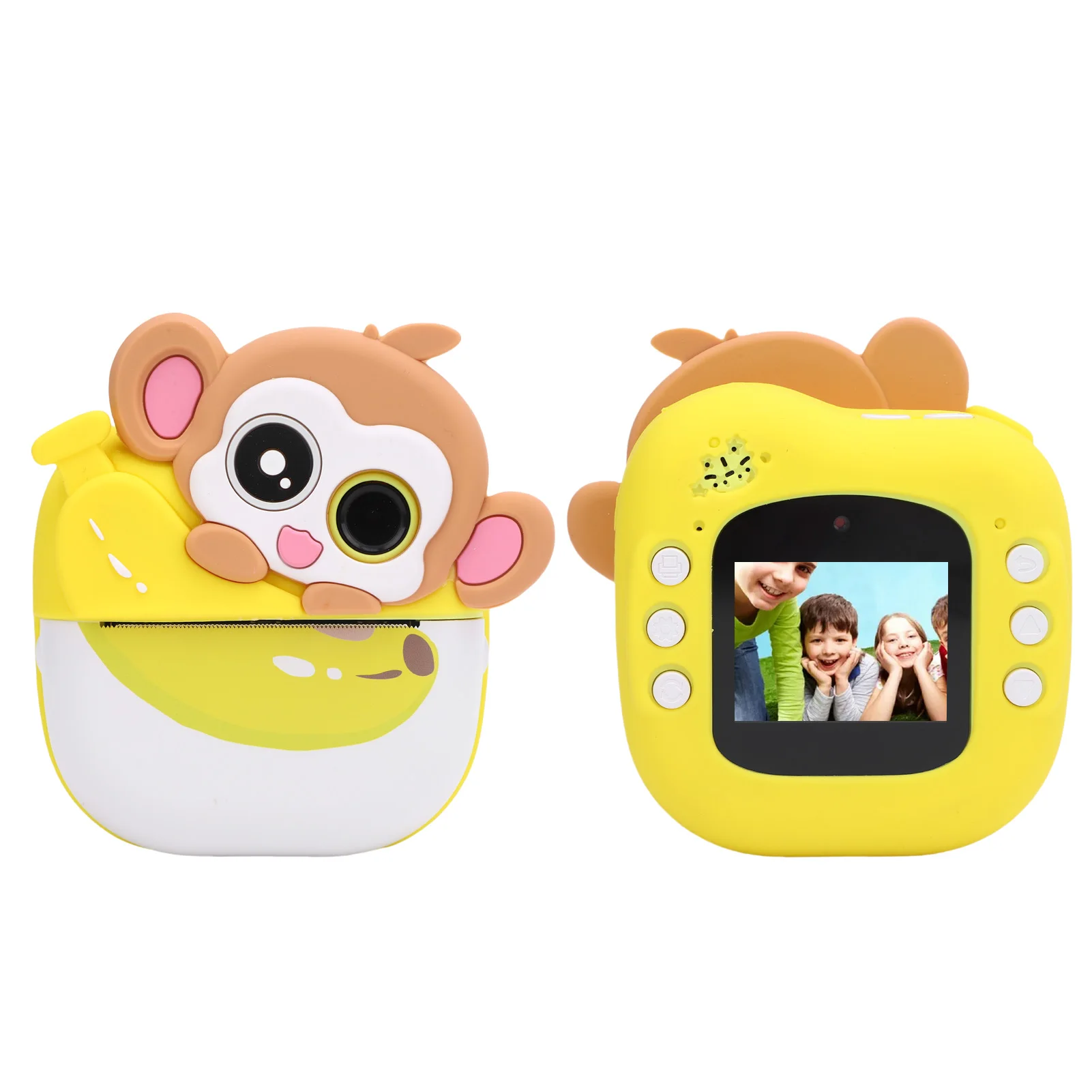

Thermal Instant Camera Cartoon Monkey Instant Camera 2 Inch Screen Multi Digital Zoom 48MP FHD for Toddlers for Birthday Gifts