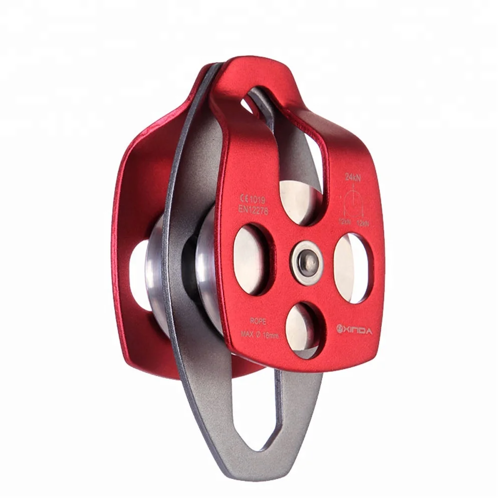 XINDA XD-8613 24kN Durable Stainless Steel Aluminium Double Pulley Rigging Hauling Rescue Arborist Tree Climbing Rappelling 413g