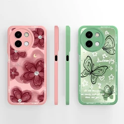 Phone Case For Vivo Y38 Y58 5G Pretty Flowers Camera Protection Soft Silicone Back Cover For VivoY38 VivoY58 Y 58 38 Fundas Capa