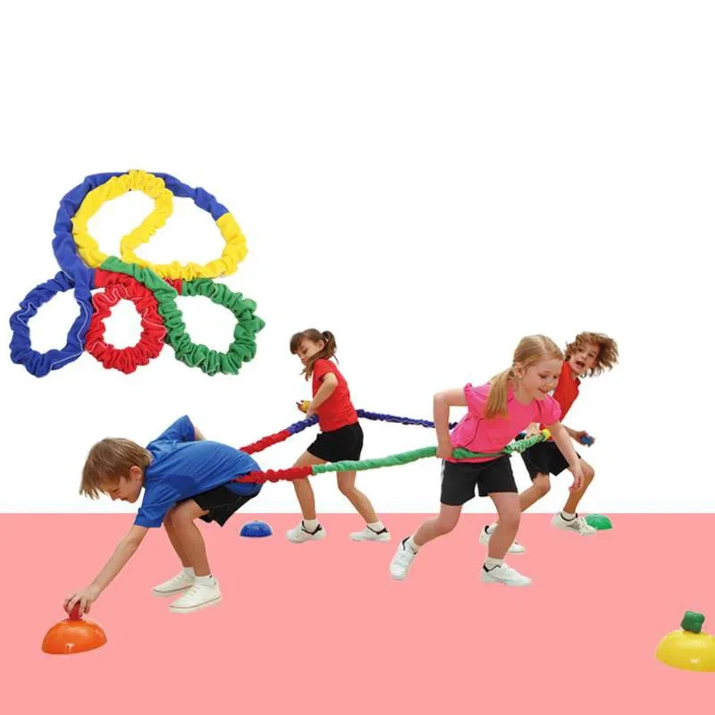 Outdoor Games Team Building Develop Sport Entertainment Toys Children Elasticity Rope Circle Running Push for Kids Sensory Rope