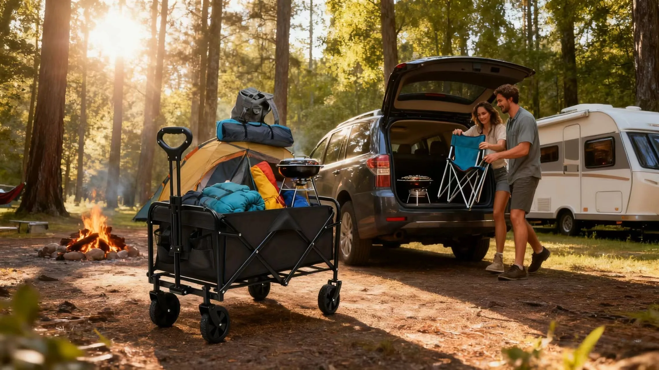 Black Heavy Duty Folding Utility Cart 380LBS Capacity Multifunctional Kitchen Wagon for Home Yard Shopping Gardening Outdoor Equipment Handling
