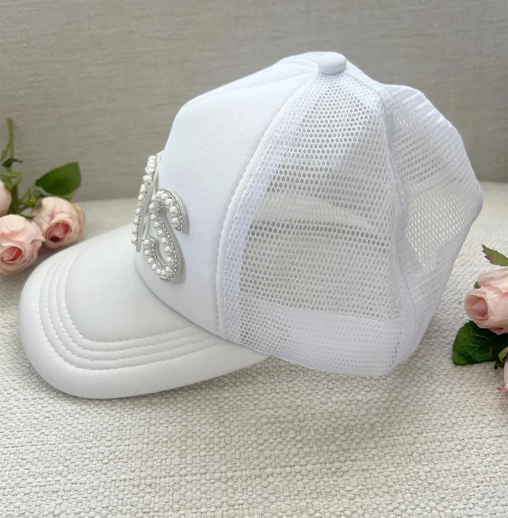 White Bride Pearl Letter Trucker Hat Bach Party Supplies Decorations Pearl Accessory Bridesmaid Gift Bride To Be Wedding Decor