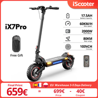 iScooter IX7Pro 2000W Dual Motor Electric Scooter 10inch 17.5Ah adult electric scooter 60km/h Foldable e-scooter