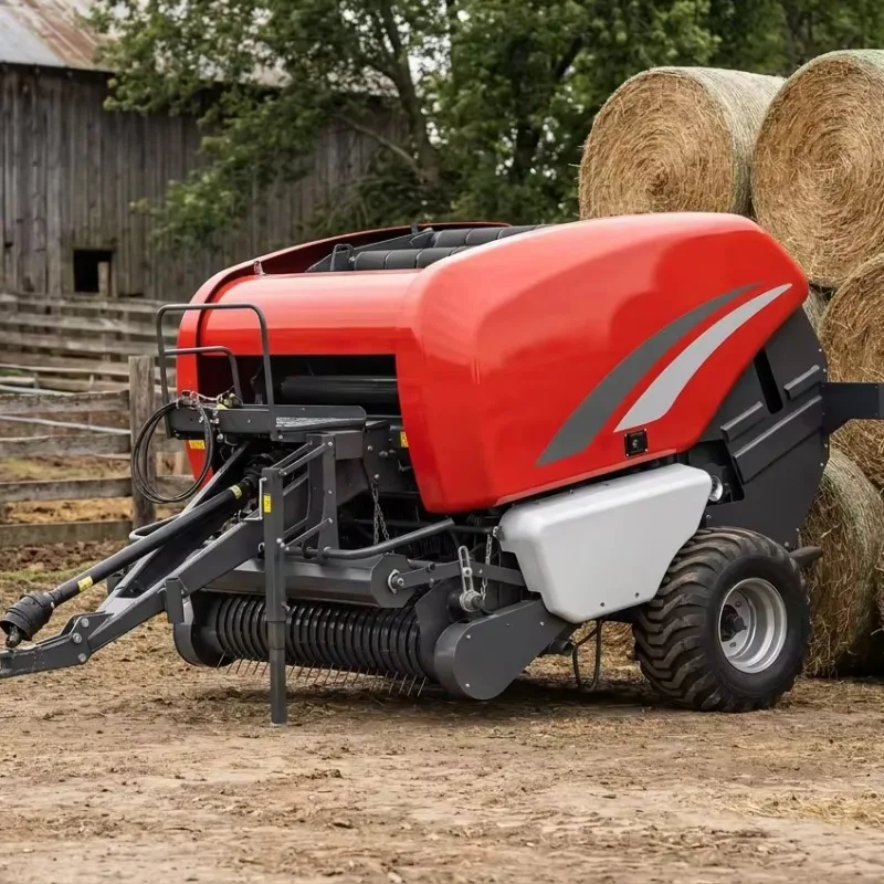 Floating Spring Profiling Round Baler Adapts To Uneven Ground 4-Row Teeth Anti-Damage Design For Rice Wheat Straw Baling