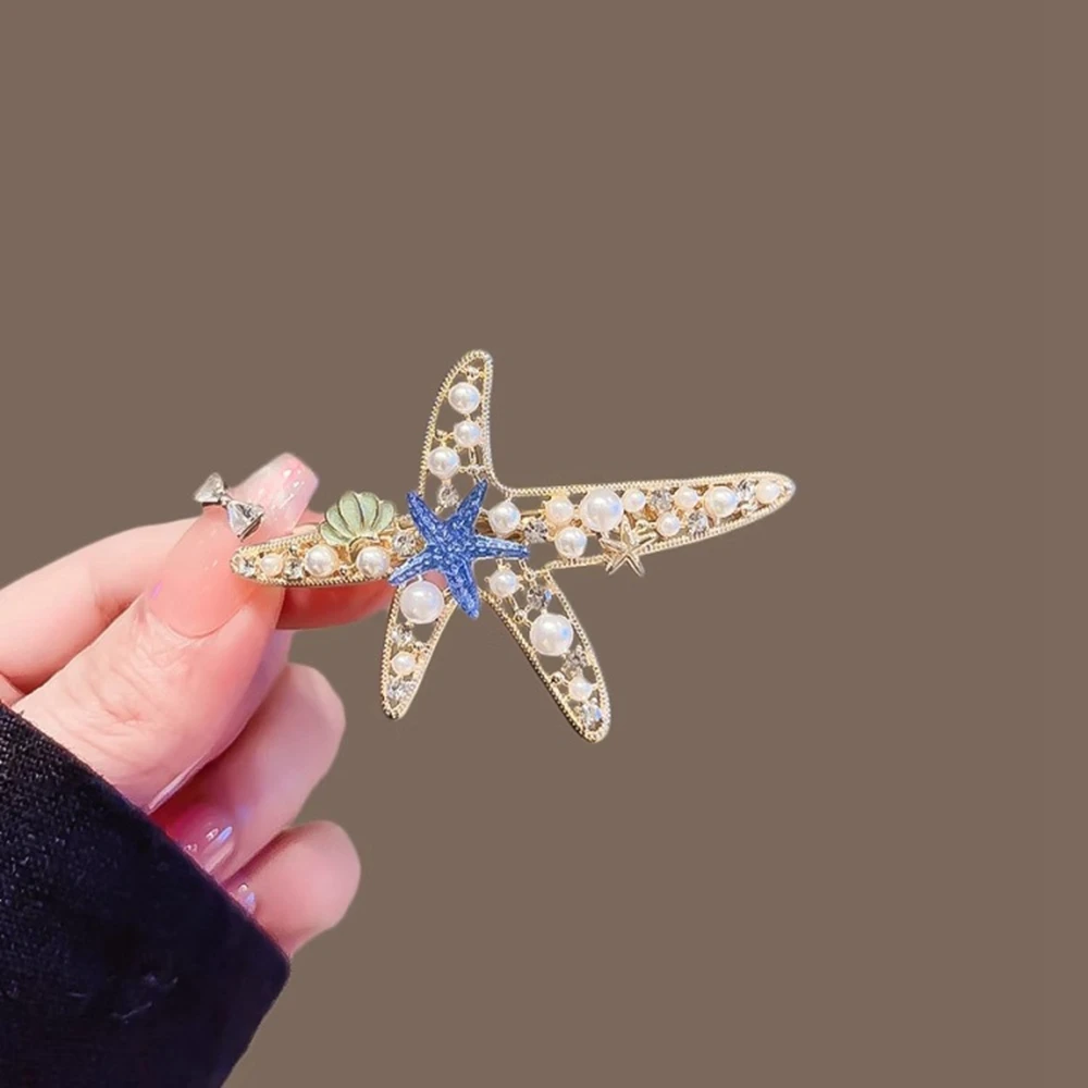 

Новые заколки для волос с жемчугом и морской звездой, модные аксессуары для волос, головные уборы, заколки для волос для женщин и девочек, подарки