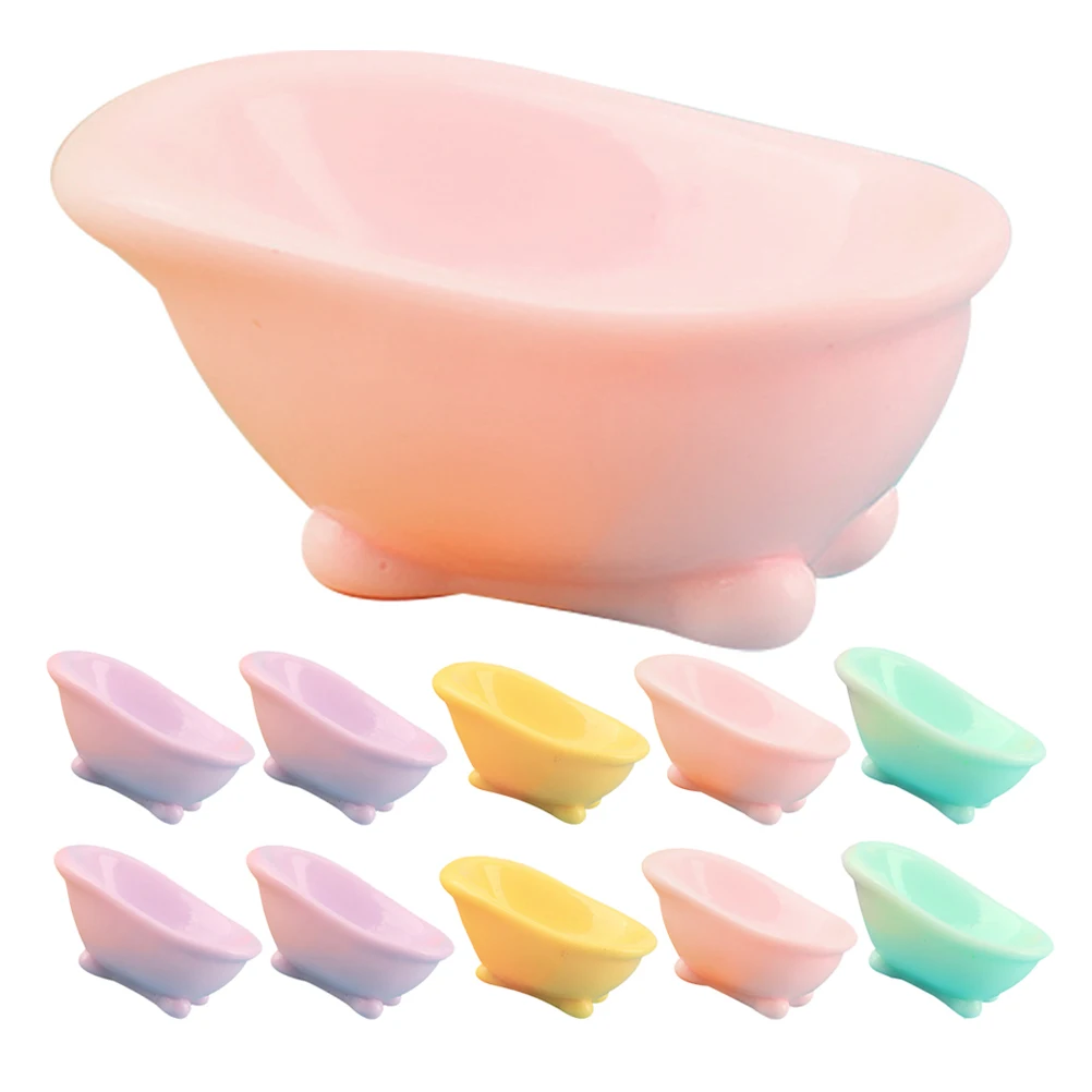 

12 Pcs Miniature Bathtub Ornaments Realistic Design Exquisite Craftsmanship Dollhouse Bathroom Accessories Sink Makeup Holder