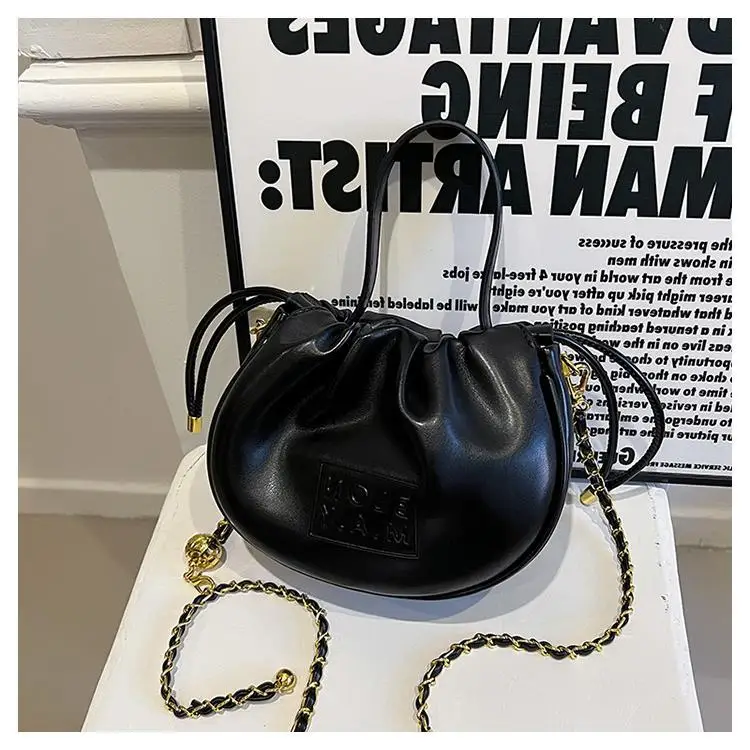 

Relax on Holidays！2025 Spring-Summer! Pleated Bucket Bag - Women's High-End, Versatile Chain, Handheld/Shoulder/Crossbody, Small