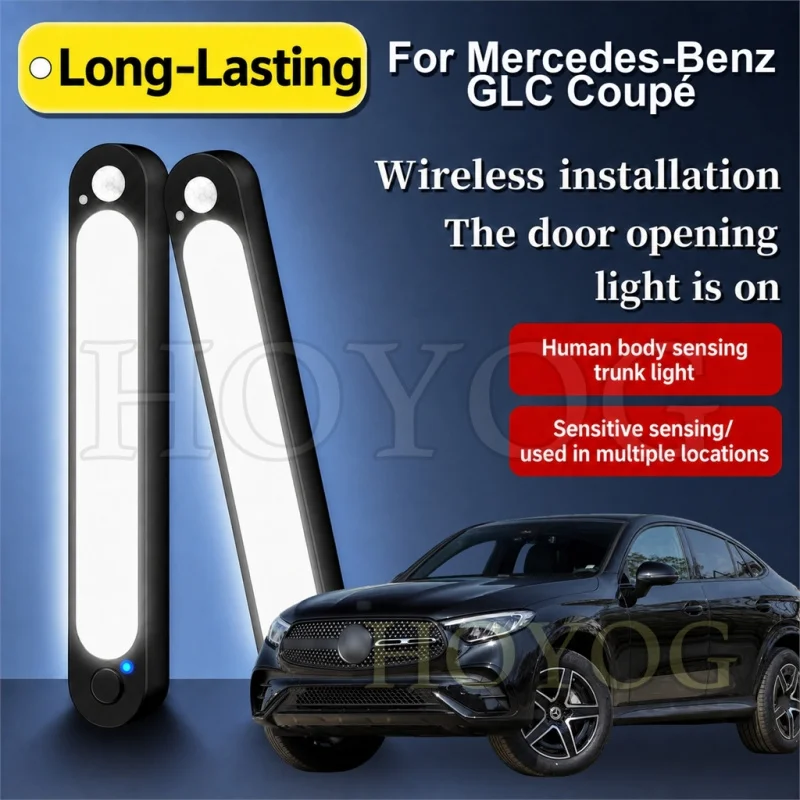 For Mercedes-Benz GLC Coupé 2016-2026 Car Trunk Light LED Lamp Wireless Sensor Auto ON OFF Boot Cargo Light SUV Interior Cabin