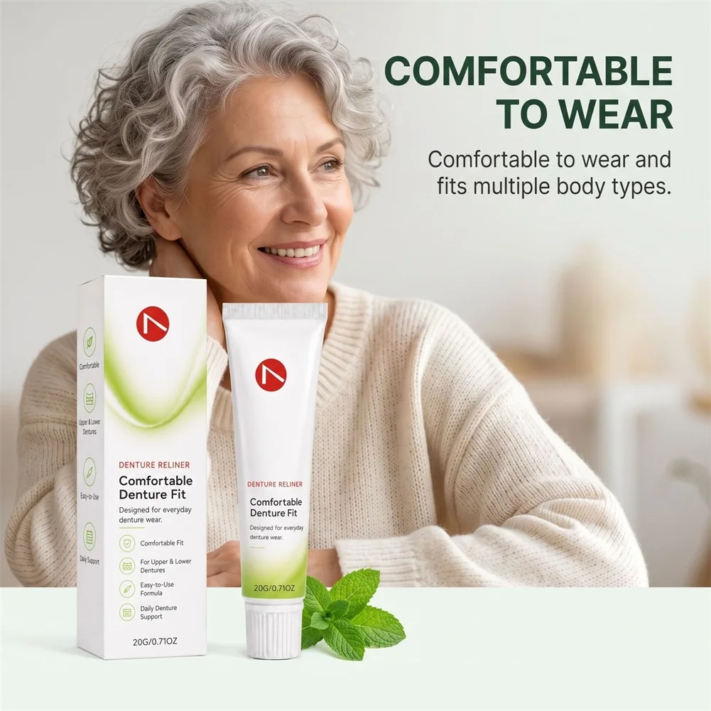 Denture-Adhesive For Partial-Dentures Prevents Food Particles From Getting Trapped Zinc-Free Formulas For Safe Daily Oral Care
