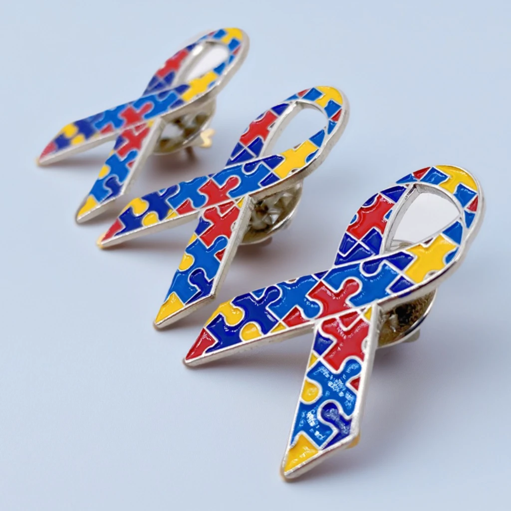 Autism Awareness Pin – Nickel Plated Enamel Lapel Pin - Inspiring Symbols of Autism Support - Secure Clutch Back for Hats, Scar