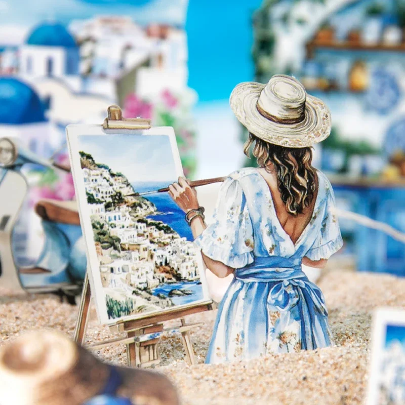 

60 шт., летние тематические наклейки из твердого материала для открыток, идеально подходят для справочника, коллажа, сделай сам, конверт, фоторамка, открытка, альбом, скрапбукинг