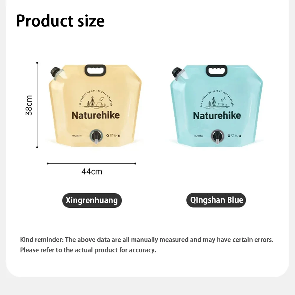 

Outdoor Folding Water Bag10L Food Grade Water Storage Bag with Spigot for Camping Emergency & Hiking Outdoor Sport